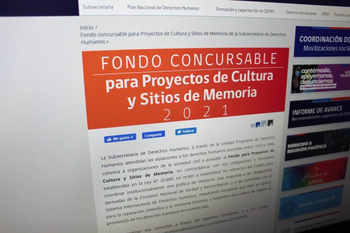  Postulaciones abiertas para el Fondo Concursable de Cultura y Sitios de Memoria 2021