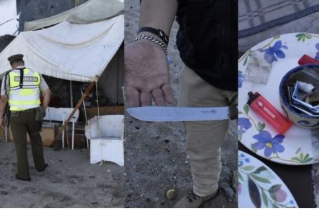 Desalojo en Antofagasta: Armas blancas y drogas, los hallazgos tras el desalojo de 12 ocupaciones irregulares