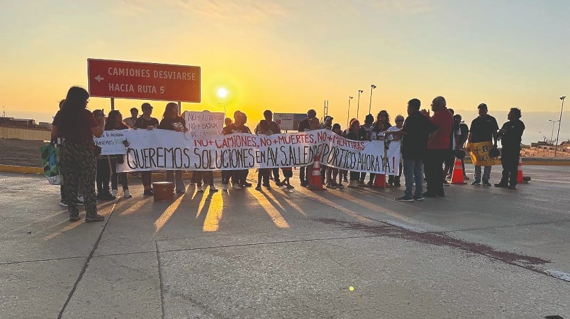  Vecinos de Av. Salvador Allende exigen mayor seguridad: protesta por paso de camiones