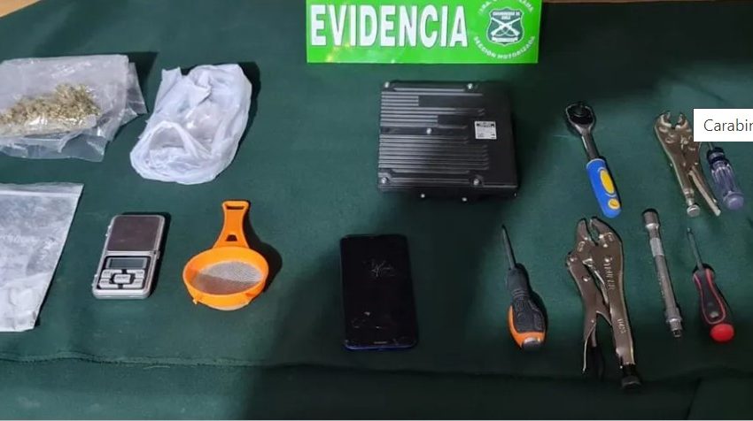  Carabineros de Calama captura a individuo con droga y objetos ilícitos en operativo nocturno