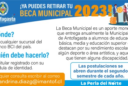  BECA MUNICIPAL 2023: CONOCE DÓNDE RETIRARLA