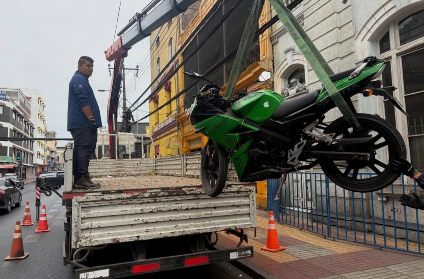  Retiran 16 motos del centro de Antofagasta en operativo por seguridad vial