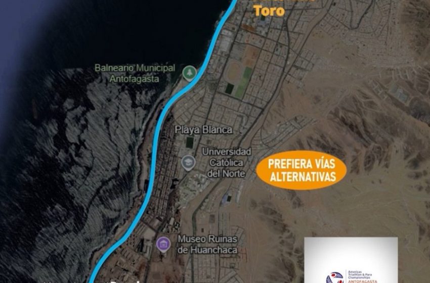  Triatlón internacional obligará a cortes de tránsito en el borde costero de Antofagasta