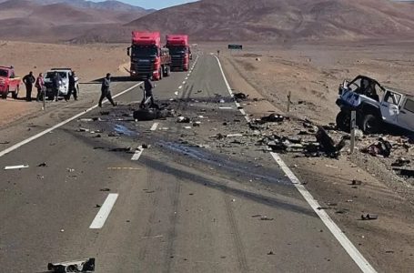 Cinco personas mueren tras violenta colisión frontal en la ruta B-710 camino a Taltal
